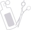 shampoo and scissors icon